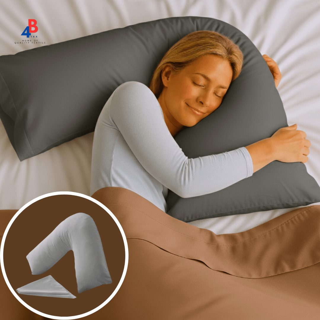 4B V-Shape Pillow - V-Shaped Support Pillow with Pillowcase – Soft & Durable Cushion for Neck, Back, Maternity & Post-Surgery Comfort