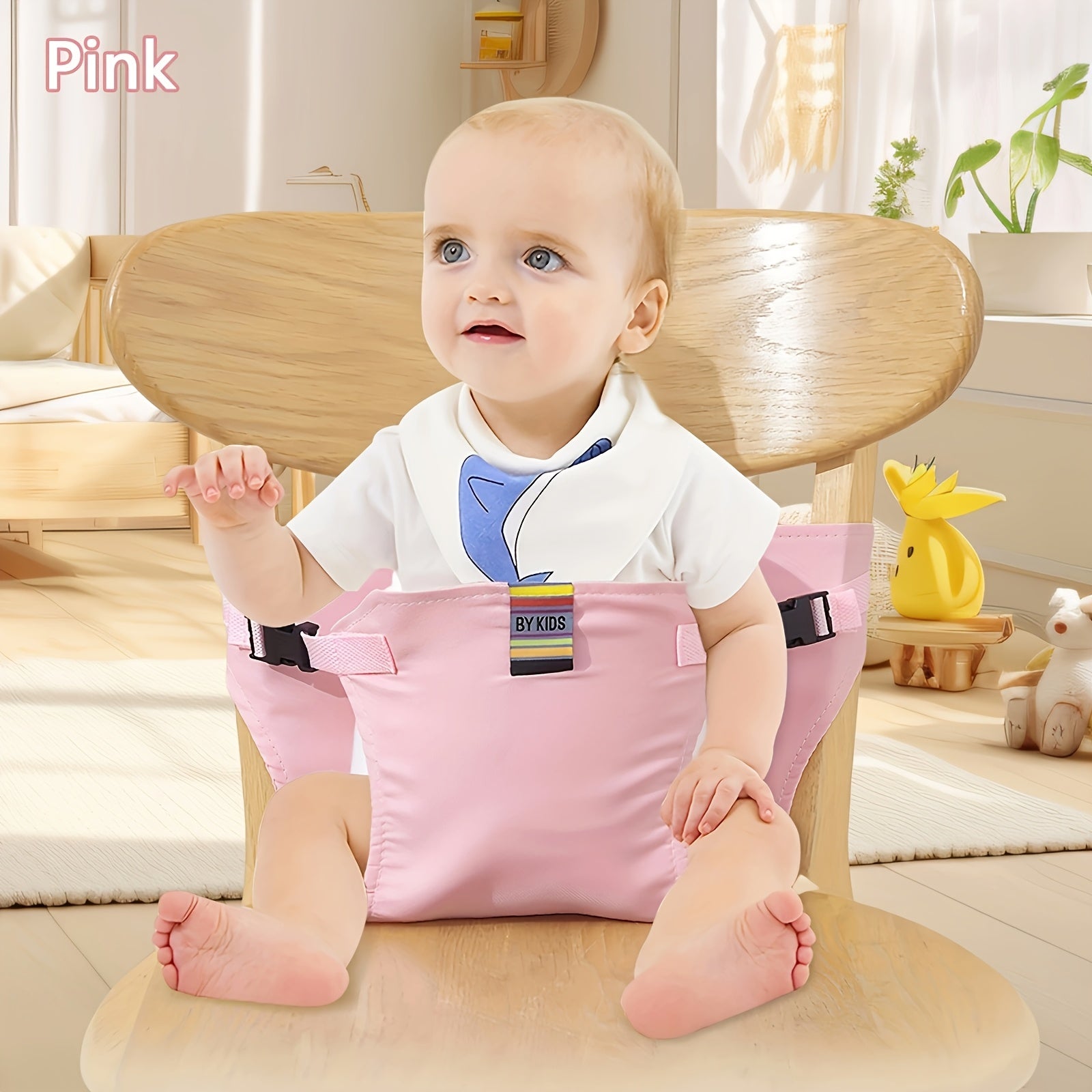 1Pack Children's Dining Safety Belt for High Chairs, Foldable and Adjustable Buckle Design, Protective Gear for Babies Aged 0-3 Years During Travel, Outings, and Family Meals