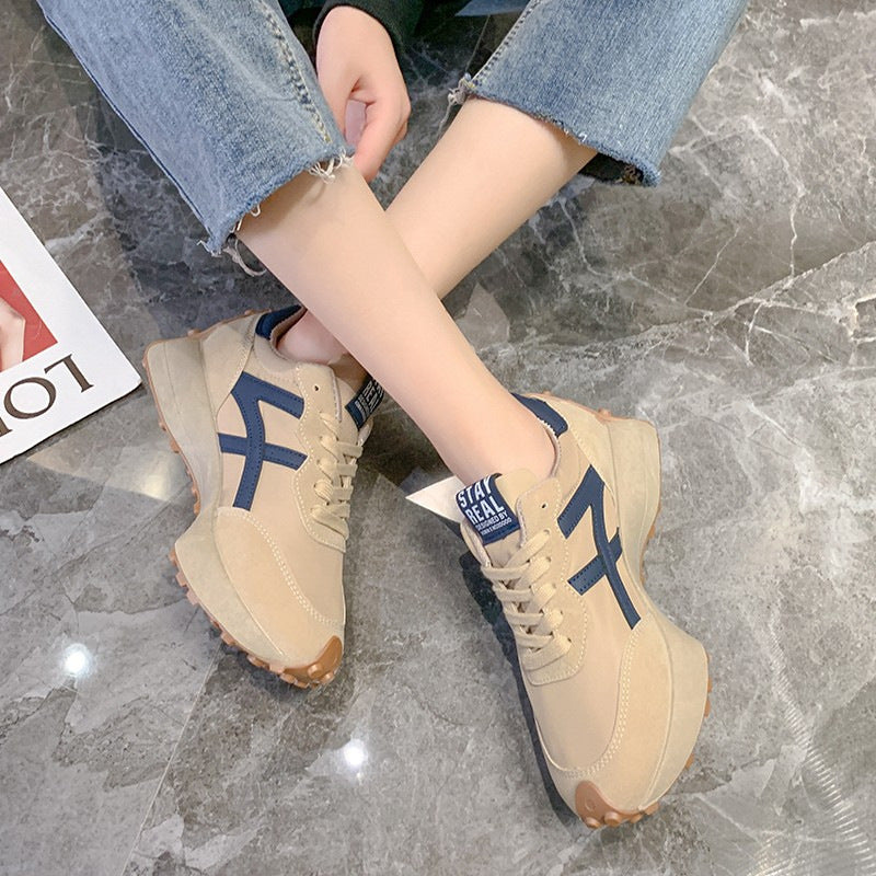 Single-lining Platform Casual Women Shoes Student Leather Cortez Sneakers