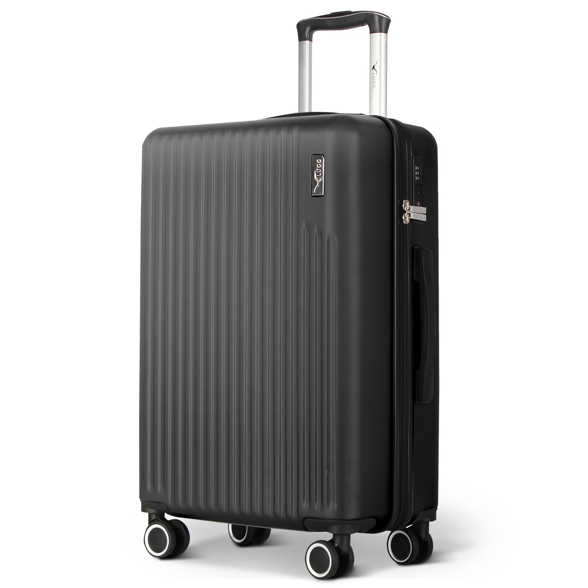 LUGG 65 x 25 x 44cm Vacay Suitcase ABS Luggage with TSA Indent Lock, Aluminium Trolley Handle, 360° Spinner Wheels, Water-Resistant & Durable Material - Airline Compatible (24inch)