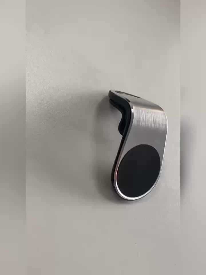 Universal Magnetic Phone Holder – L-Shaped Metal Car Air Vent Mount, Strong Magnetic Car Phone Holder for All Smartphones