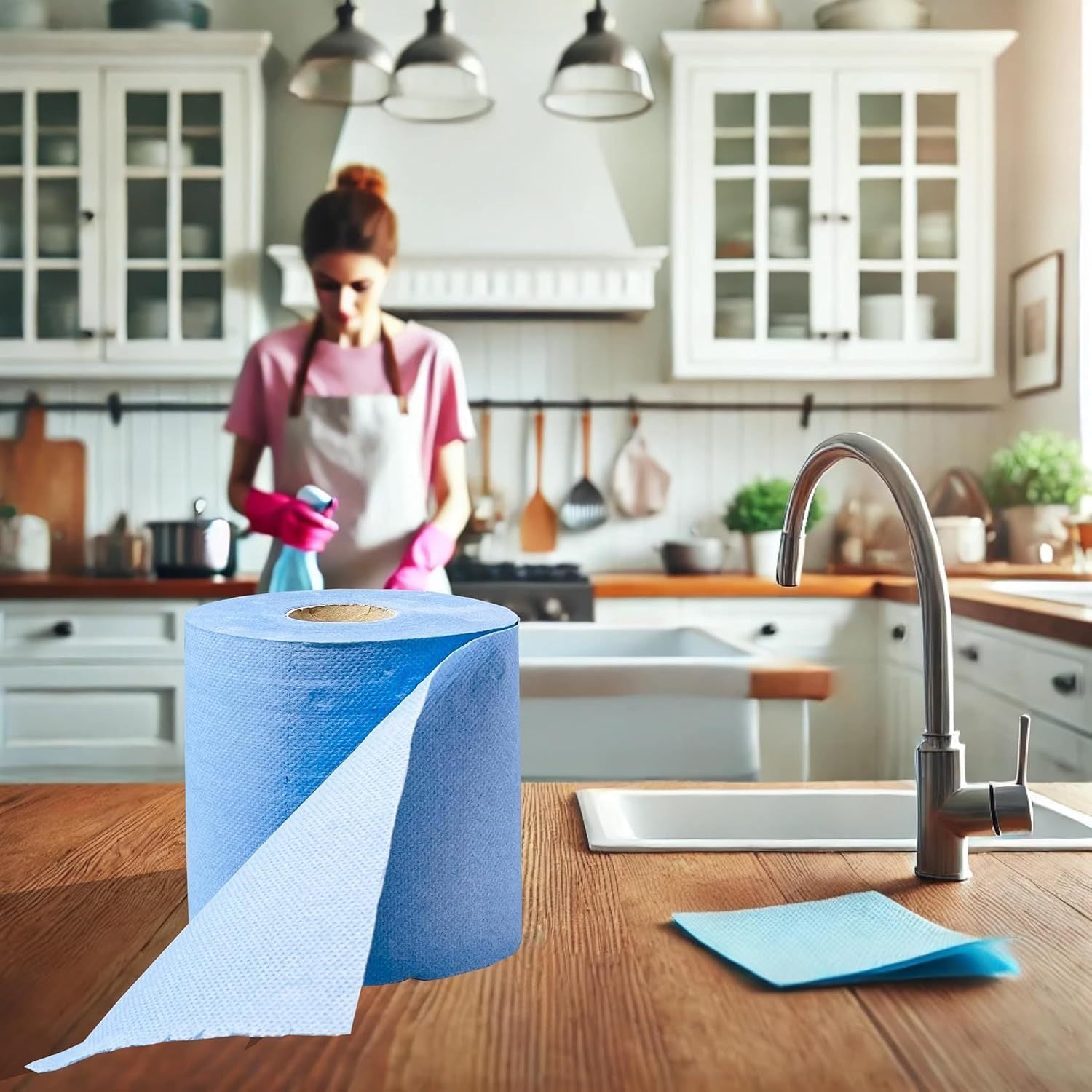 12 x Value Pack Blue Centrefeed Roll – 2-Ply, 48m Per Roll (220 Sheets) – 166mm Height – Super Absorbent & Strong – Ideal for Cleaning, Catering, Kitchens, Garages & Commercial Use.