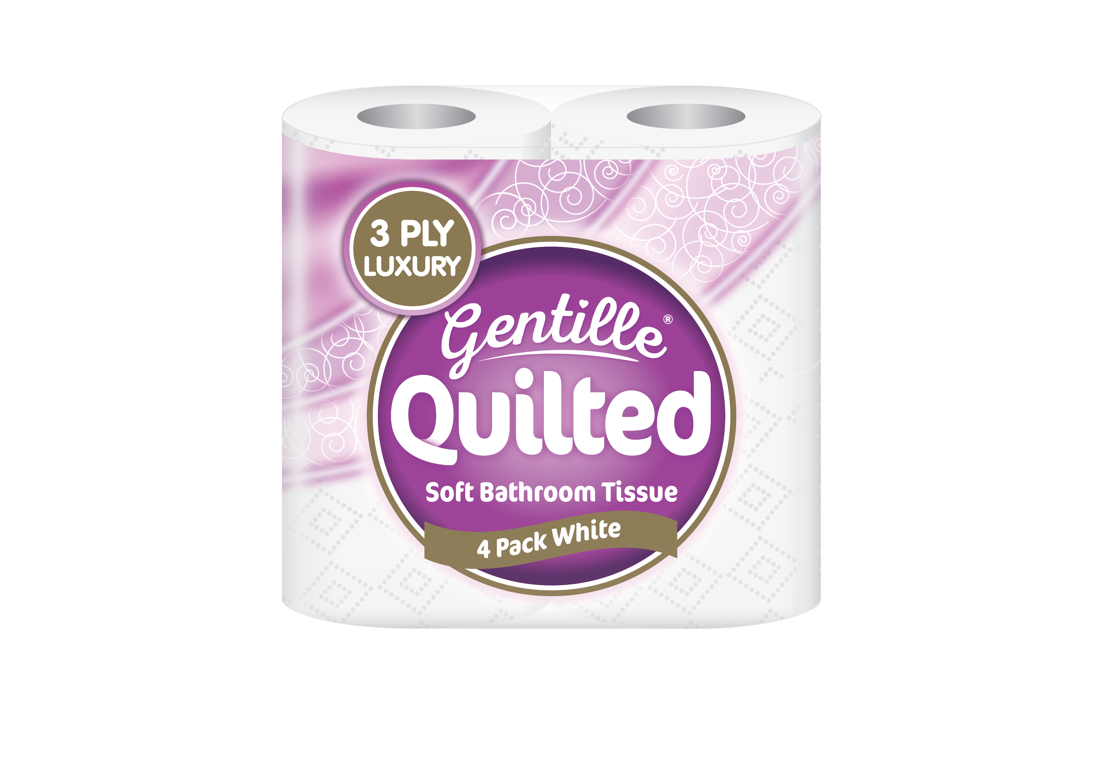 Gentille Quilted Bathroom Tissue Luxury 3-Ply Toilet Roll Super Soft Paper Gentile on Skin, Strong, Embossed 40 Rolls Affordable Bulk Buy Great Value 10 x 4 packs Responsibly sourced