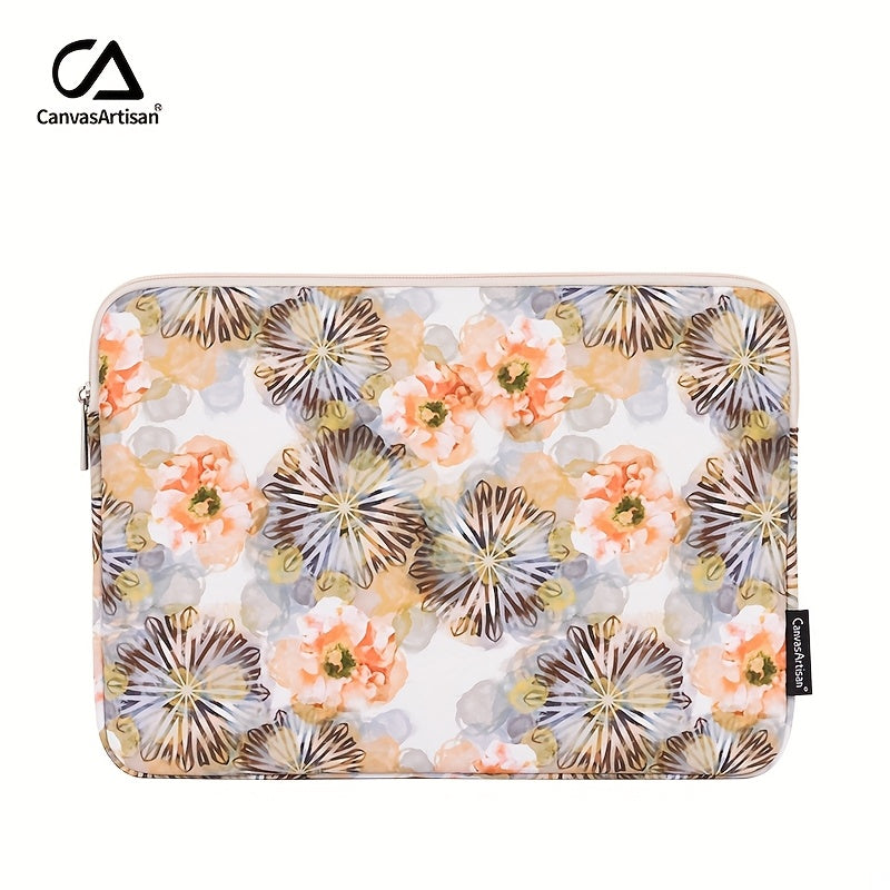 Shockproof Laptop Case Notebook Bag with Floral Print - Durable, Zipper Closure, Compatible with MagicBook SurfaceBook, Casual Style