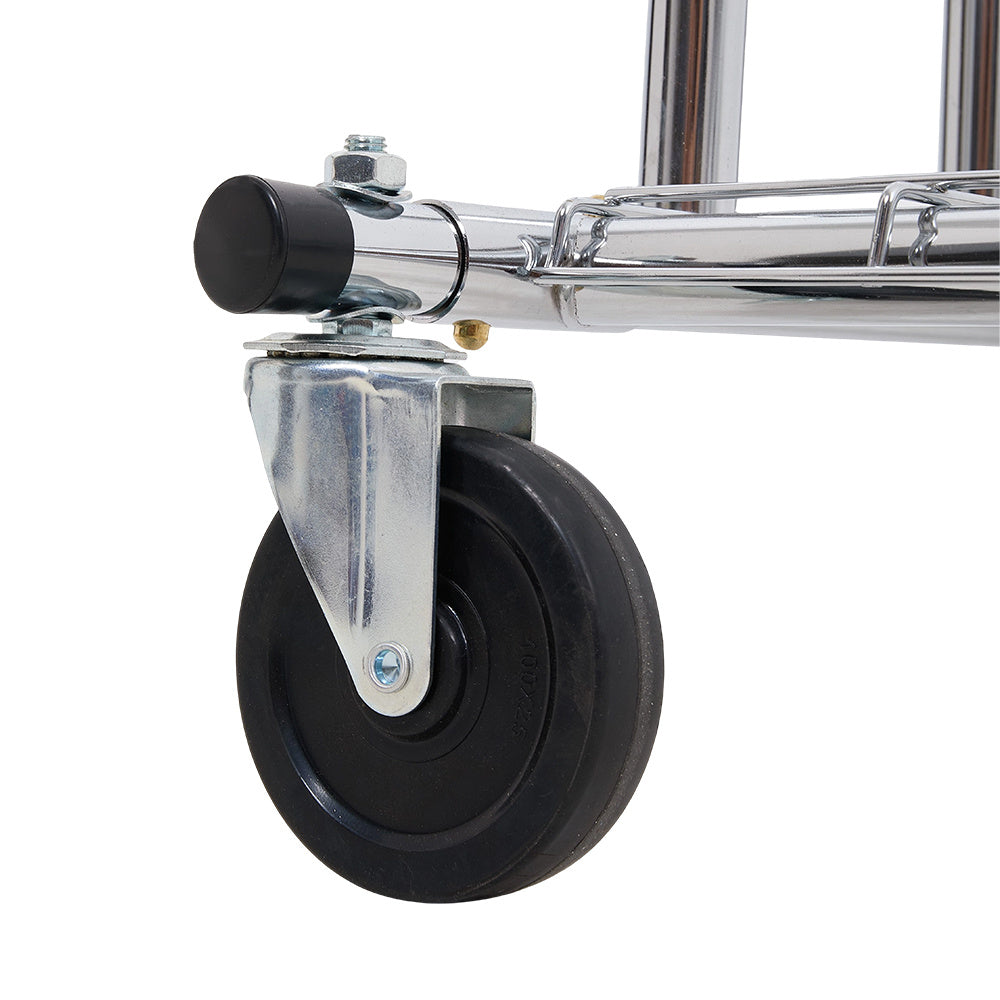 Mobile Metal Clothes Rail, Heavy Duty Clothing Rack with Extendable Rail, Single Rod Clothes Rail on Wheels, 167-180 cm Height Adjustable Clothes Rack, 130-190cm Adjustable Length Hanging Bar, Carbon Steel Construction, Durab