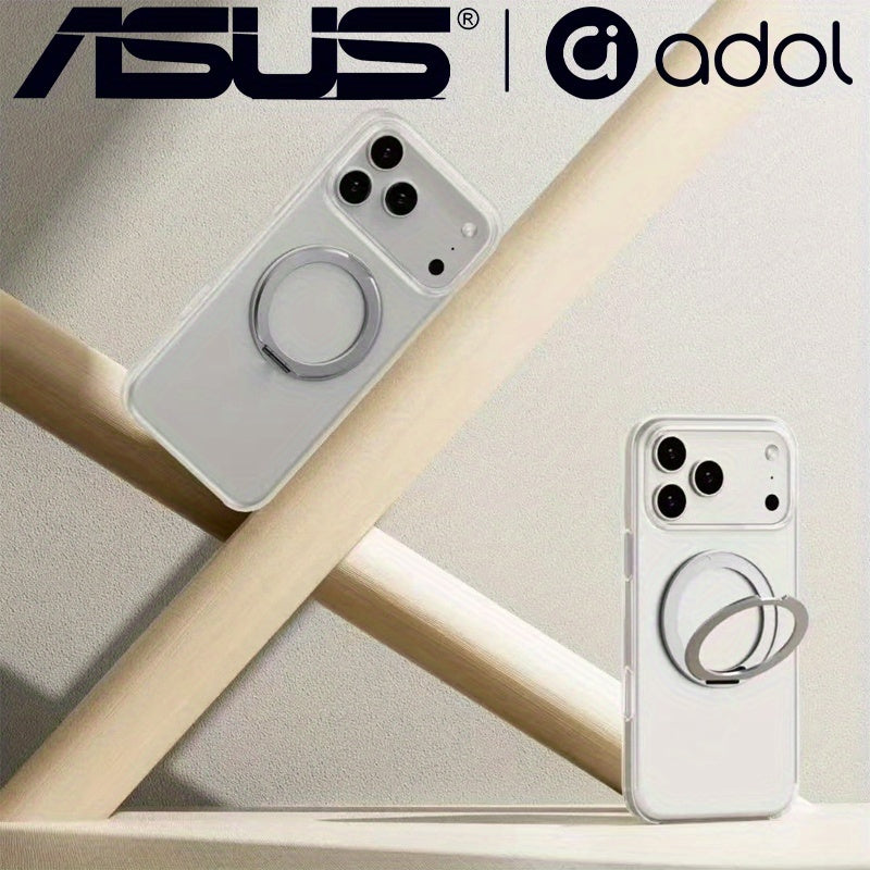 ASUS Transparent Shockproof Case with 360° Stand & Lens Protection for iPhone 17 Pro/Pro Max – Minimalist Bare-Phone Feel