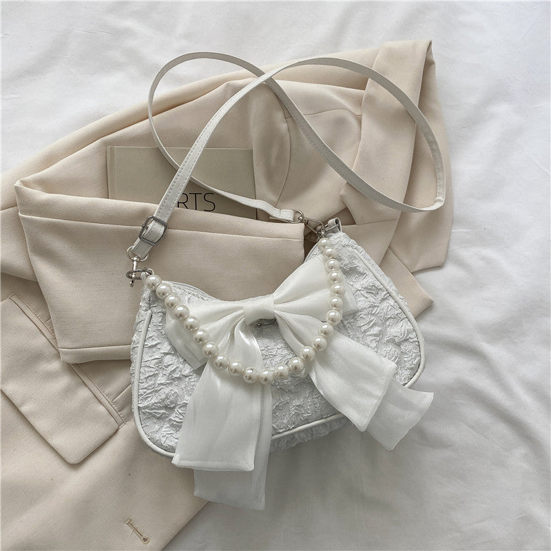 New Fashion Shoulder Bag Bow Pearl Tote