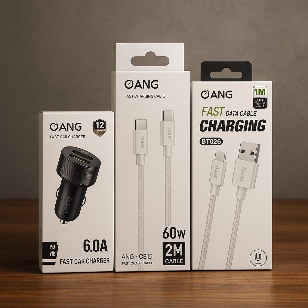 Fast Car Charger & Cable Bundle – Quick Charge Adapter with USB-to-Lightning and USB-C to USB-C Cables for Rapid Charging in Any Vehicle