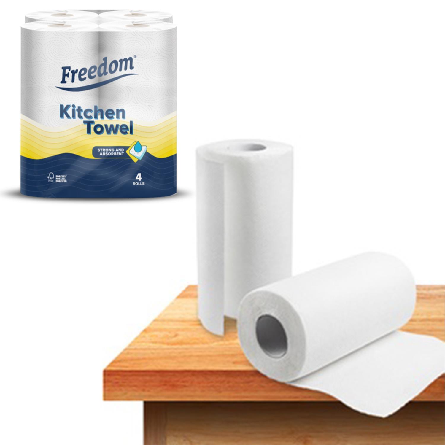 Freedom Super Strong & Absorbent MultiPurpose Kitchen Paper Roll, 24 or 72 Rolls