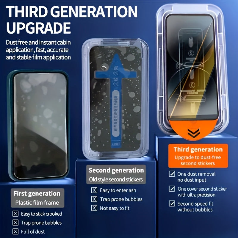 3-Pack Ultra HD Tempered Glass for Xiaomi Mi 15T 14T Pro 15 14 13 13T 12T 11T 11 Lite 5G NE Redmi Note 14 13 Pro 4G 5G 12 11 11S, 9H+ Screen Protector Film, Anti-Scratch, Anti-Fingerprint, Full Coverage, One-Click Film Applic