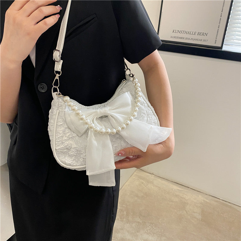 New Fashion Shoulder Bag Bow Pearl Tote