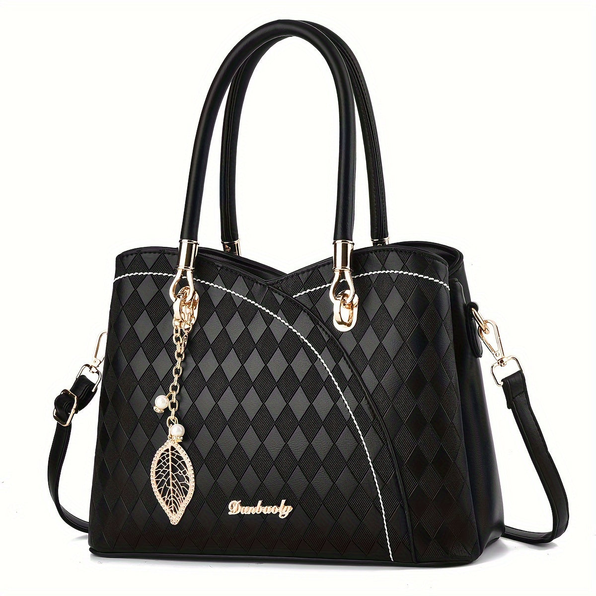 Elegant Women’s Two-Tone PU Handbag – Large-Capacity Fashion Satchel with Shoulder Strap