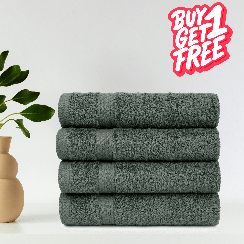 Buy 4x Get 4x Free Hand Towels 100% Pure Cotton, Highly Absorbent 500 Gsm Extra Soft Towels