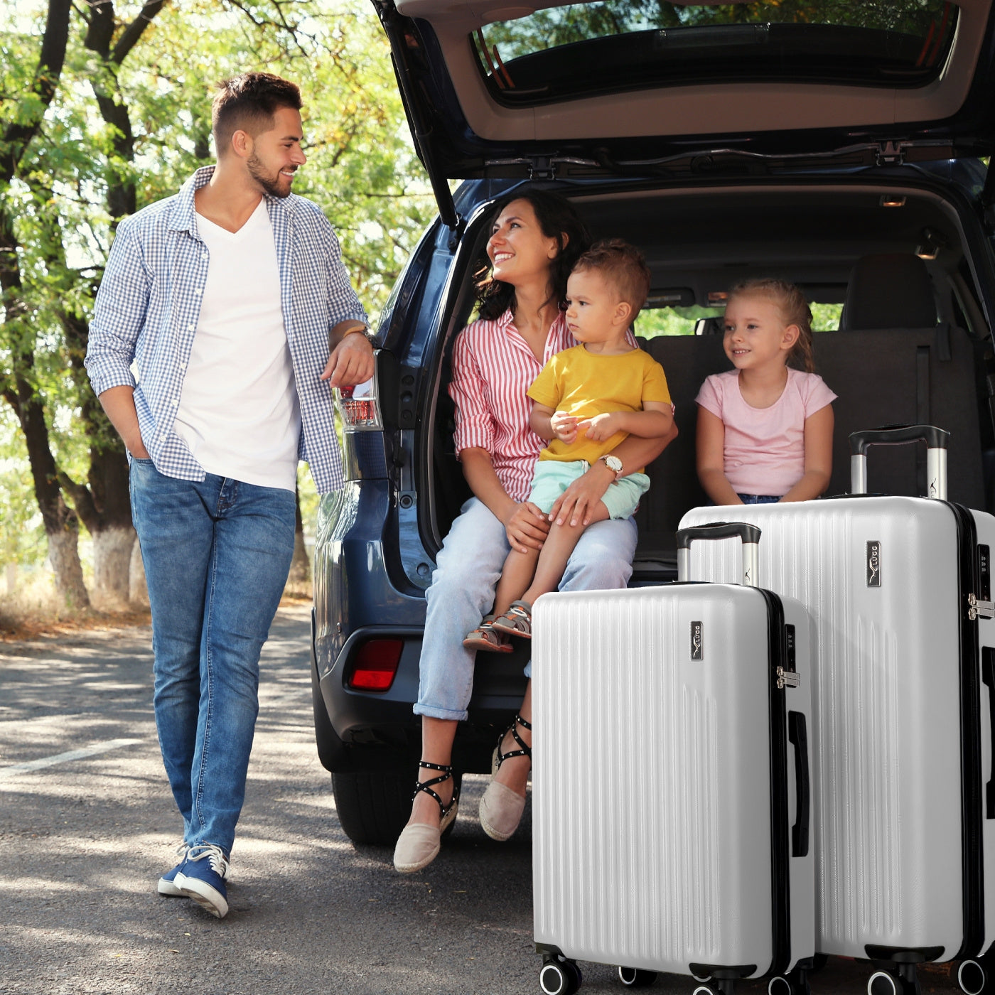 LUGG 65 x 25 x 44cm Vacay Suitcase ABS Luggage with TSA Indent Lock, Aluminium Trolley Handle, 360° Spinner Wheels, Water-Resistant & Durable Material - Airline Compatible (24inch)