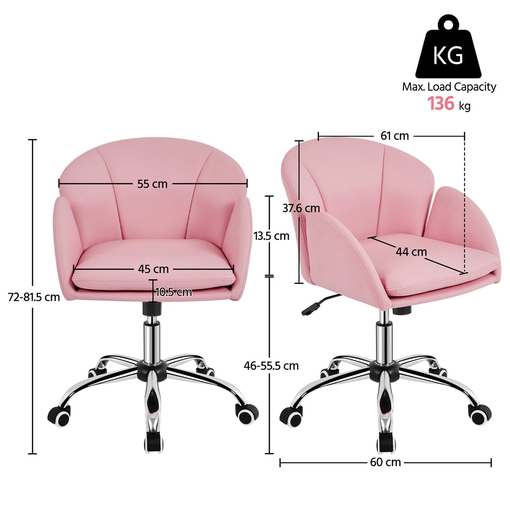 Costoffs Desk Chair Rolling Office Chair Adjustable Makeup Vanity Chair Computer Chair with Armrests for Home Office