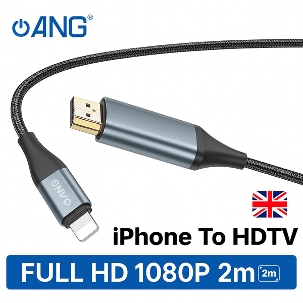 Premium iP to HDTV Full HD 1080P Cable | High-Definition Video & Audio Adapter | Stable Signal Transmission for Screen Mirroring | Plug-and-Play Connection for Movies, Presentations & Gaming | Durable Anti-Interference Build