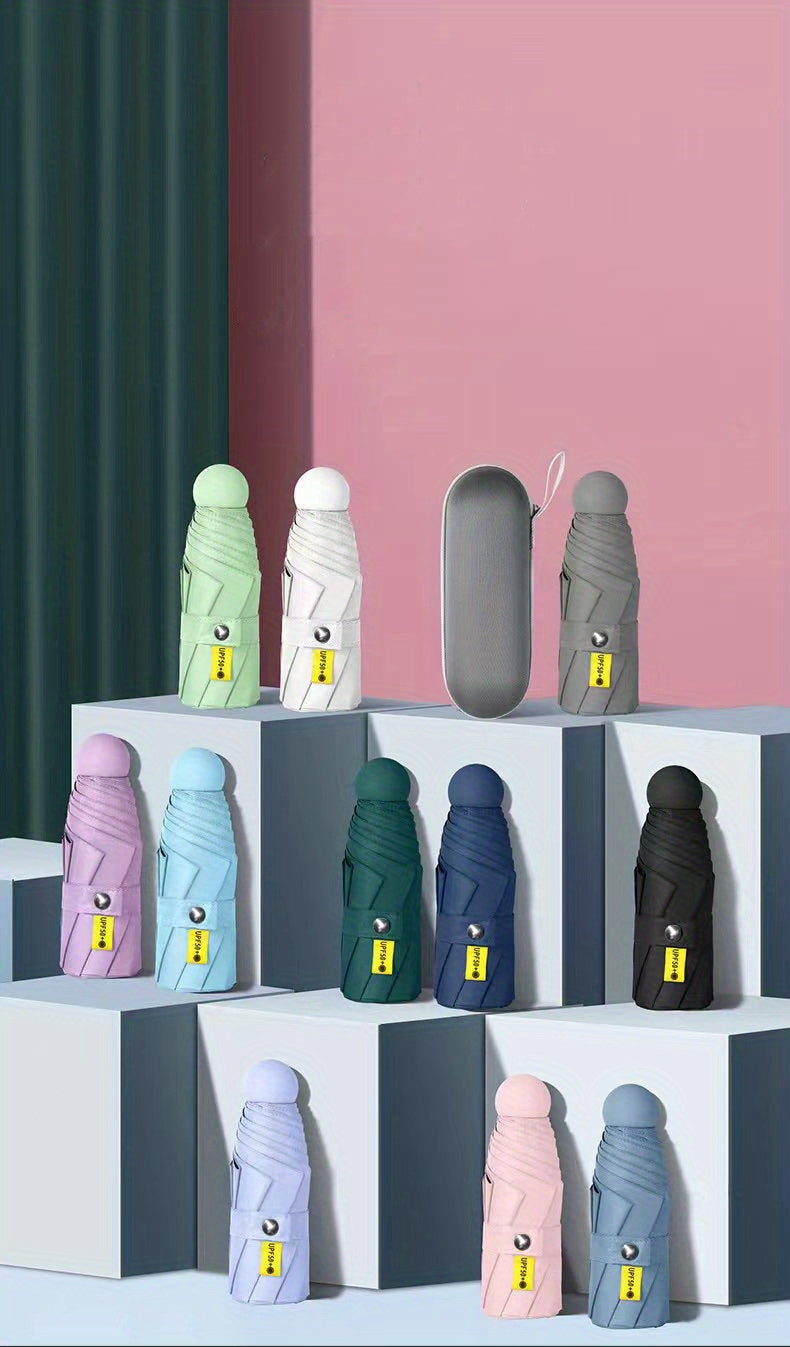 Six-Rib Capsule Pocket Umbrella – Compact, Portable, Lightweight Mini Umbrella for Men, Women & Kids, Windproof and Easy to Carry