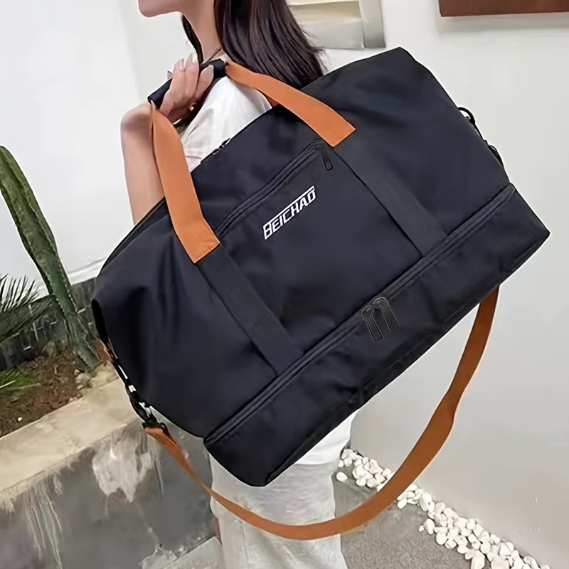 Unisex Casual Shoulder Bag - Lightweight, Adjustable Strap, Multiple Compartments, Multi-Color Options for Travel, Gym, and Everyday Use, Travel Bag, Gym Bag, Sleek Design, Secure Zipper Closure