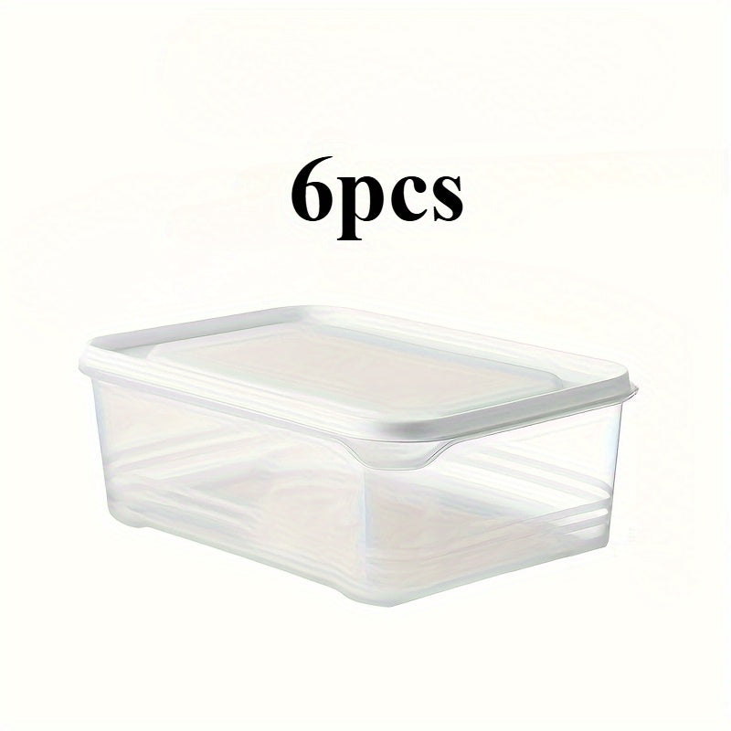 4/6/8-Pack Stackable Fridge Organizer Containers, Plastic Freezer Safe Food Storage Boxes with Flip Top Lids, Reusable Multipurpose Sealable Bento Lunch Boxes for Meat, Fruits, Vegetables, Microwaveable - Ideal for Outdoor Eq