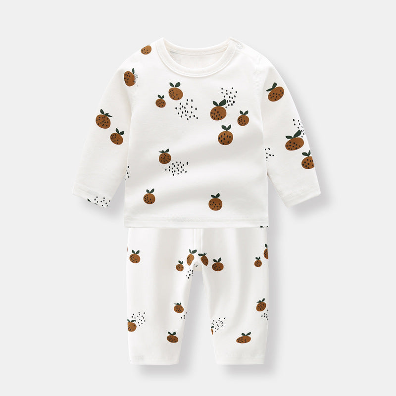 New Spring Baby Girls and Boys Pajamas 2pcs Sets: Round Collar Long Sleeve T-Shirt + Pants. Children Sleepwear, Newborn Homewear