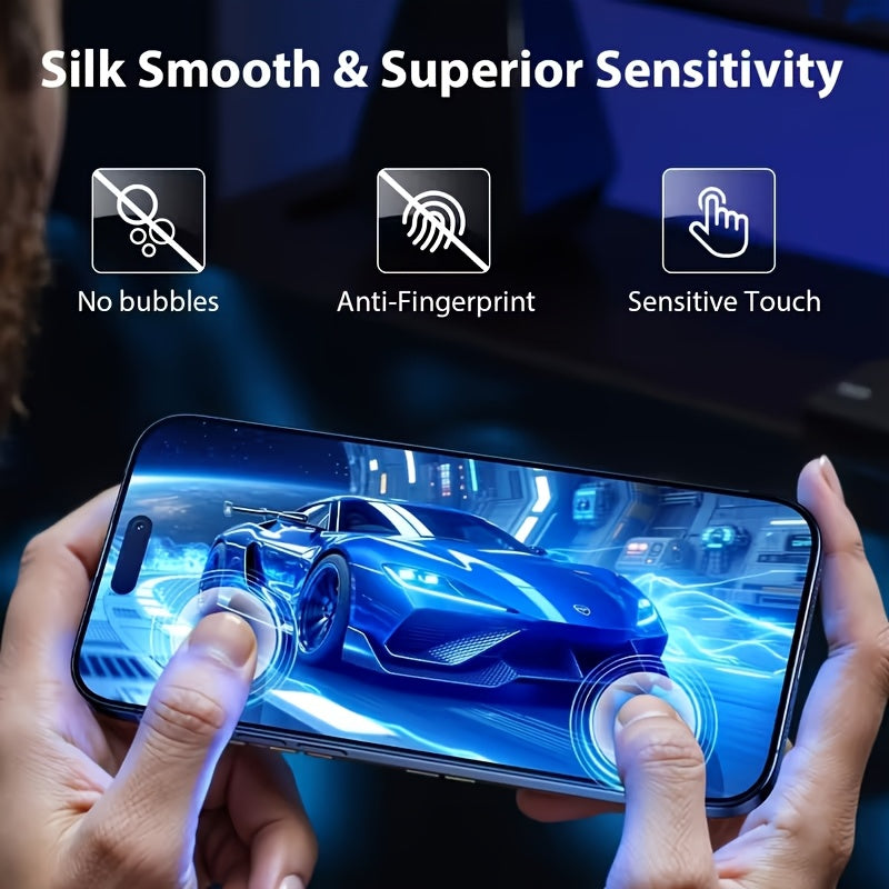 Set of 3 Ultra HD Tempered Glass And 3 Camera Lens Protectors for Various for iphone Models Including for iphone 17/17 Pro Max/17 Air/16 Pro Max/16/15/14/13/12/11/16E/Plus/Mini. Features a 9H Screen Protector Film That Is Ant