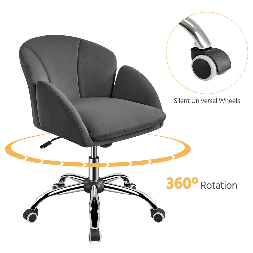 Costoffs Desk Chair Rolling Office Chair Adjustable Makeup Vanity Chair Computer Chair with Armrests for Home Office