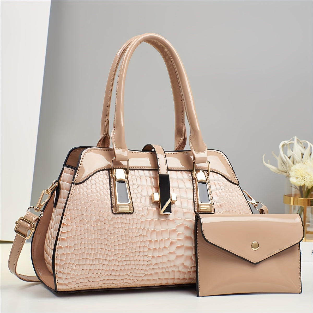 Gift for Mom And Family New Large Capacity Two-Piece Set Fashion Shoulder Handbag Handbag Women's Large Bag Thanksgiving Gift