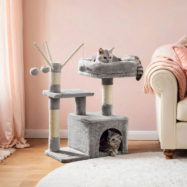 Cat Tree, Small Cat Tree, Scratching Post, with Cave and Platform