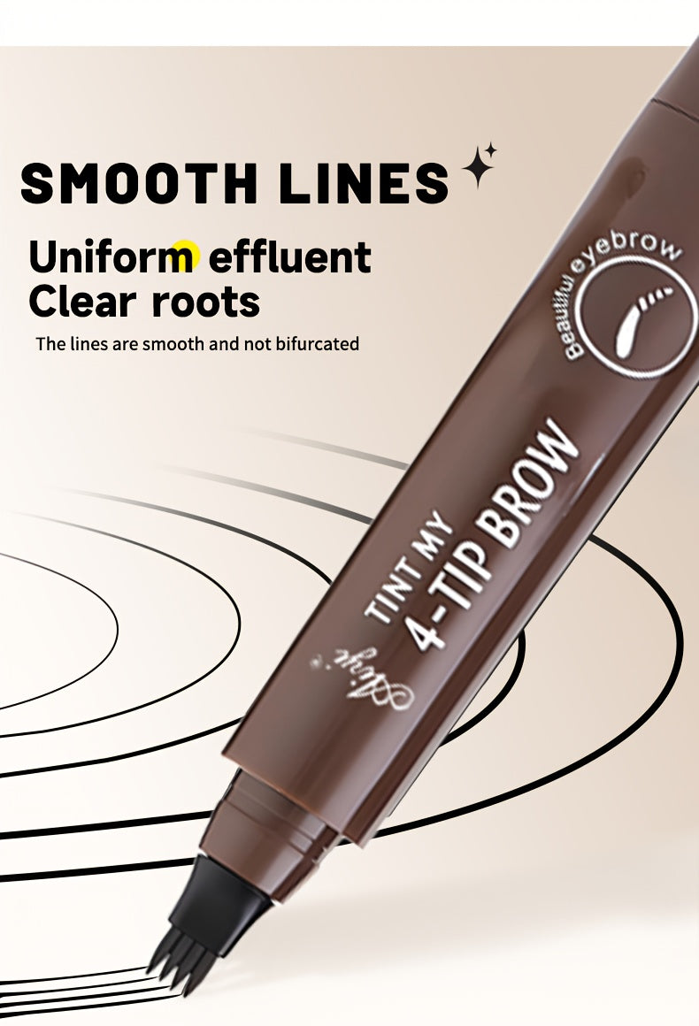 6-Pack Makeup Artist Special One-Stroke Shaped Simulation Eyebrow Feeling Ultra-Thin Four-Pronged Eyebrow Pen Waterproof and Anti-Scratch No Bleeding Natural Three-Dimensional Eyebrow Pen Natural and Vivid Roots Clear Not Rem