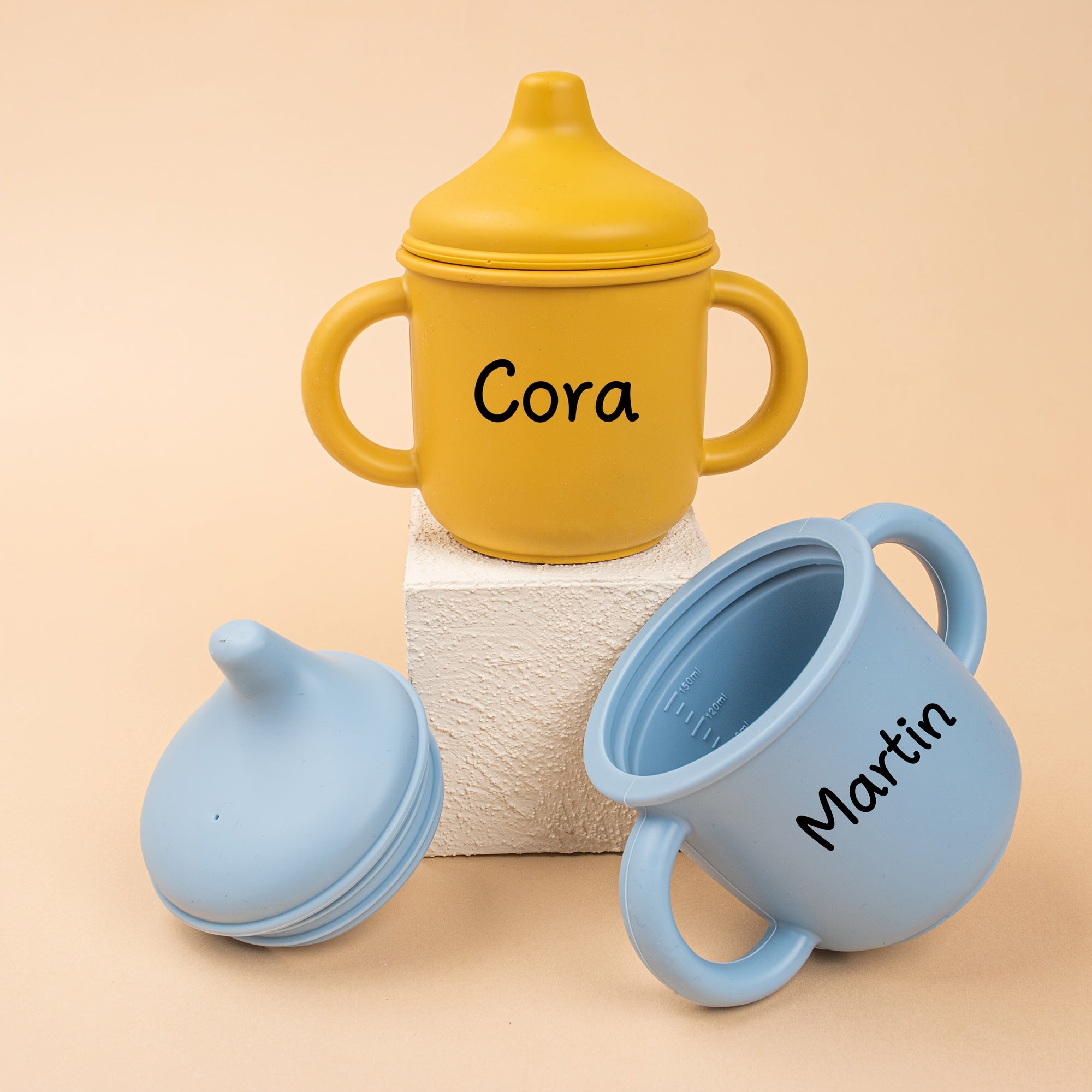 Personalized Silicone Drinking Cup for, Custom Engraved Sippy Cup, Tumbler, Perfect Gift for .