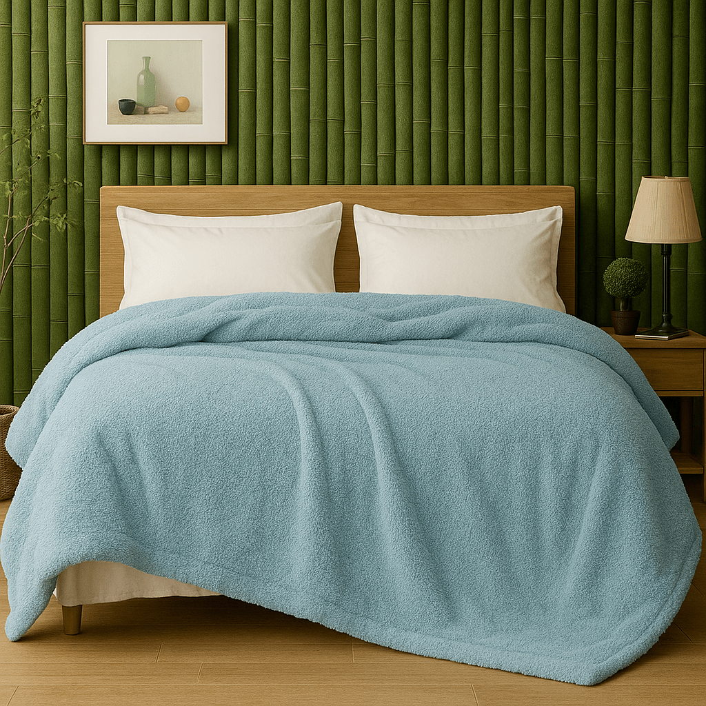 ELAFY Teddy Fleece Throw Blanket – Soft, Warm, Plain Sofa Bed Couch Cover, Lightweight Winter Blanket – Multiple Colors & Sizes
