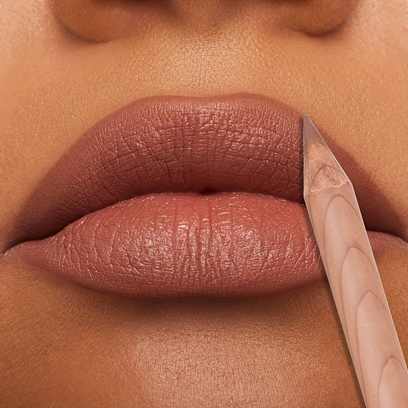 Face Secret Lip Liner - Long-Lasting Matte Lip Pencil with Natural Oak Brown, Pink, Red, Berry, Coral, Nude, Golden, Green, Purple, Orange