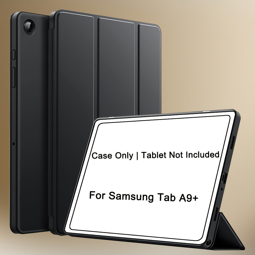 Case for Samsung Galaxy Tab A9 Plus 11-Inch 2023 (SM-X210 SM-X215), for Tab A9/A8/A7 Lite/S7/S8/S9/S10 FE, Soft Smooth Back Protective Cover, Lightweight, Scratch-Resistant, Anti-Slip, Foldable Stand, Auto Sleep/Wake Function
