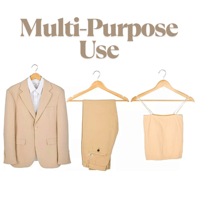 40-Pack Wooden Coat Hangers, Strong Hangers, Heavy Duty Hardwood Hangers, 360° Swivel Hook, Shoulder Notches for Camisoles, Trouser Bar, for Coats, Jackets, Suits, Trousers