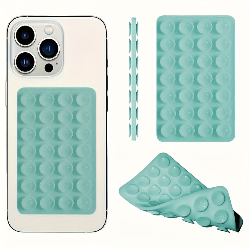 1Pack, Double-sided Silicone Mobile Phone Suction Cup, Car Holder for Mobile Phones, Strong Adhesive Bracket, Suitable for Kitchen, Bathroom and Makeup Mirror, iPhone and Android, Suitable for Selfie and Video Recording, Gift