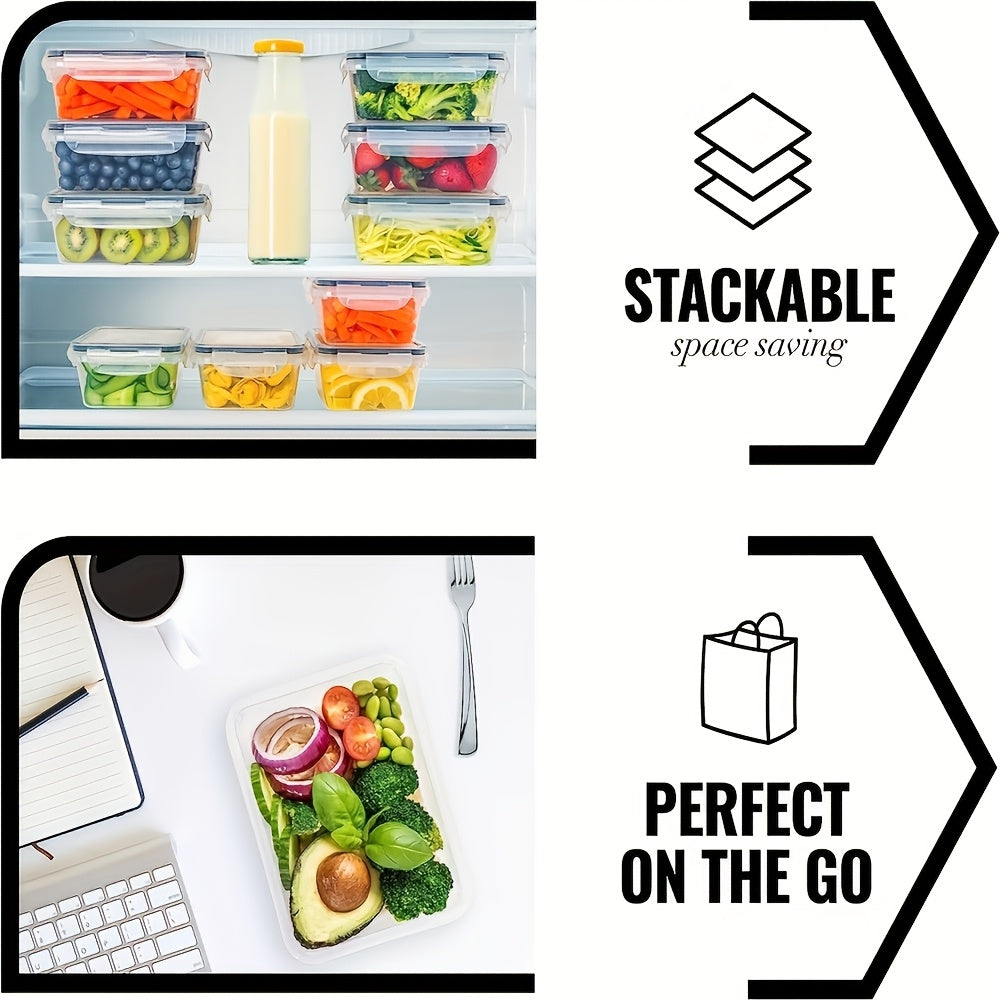 2/3pcs Rectangle Food Storage Container Set, Leakproof, Microwave Dishwasher Freezer Safe, Reusable, PP, Air-tight, Hand Wash, Latch Closure, Multipurpose, Non-Electric, with Lids, for Fruits, Vegetables, Meat,Outdoor Equipme