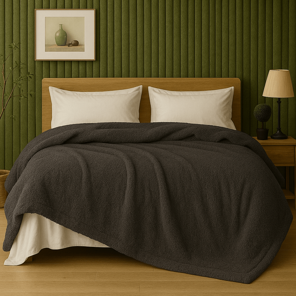 ELAFY Teddy Fleece Throw Blanket – Soft, Warm, Plain Sofa Bed Couch Cover, Lightweight Winter Blanket – Multiple Colors & Sizes