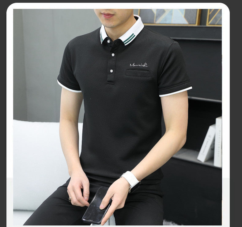 Summer Men's Solid Color Short Sleeve T-shirt Top