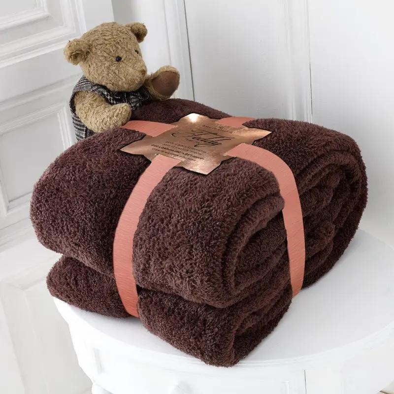 ELAFY Teddy Fleece Throw Blanket – Soft, Warm, Plain Sofa Bed Couch Cover, Lightweight Winter Blanket – Multiple Colors & Sizes