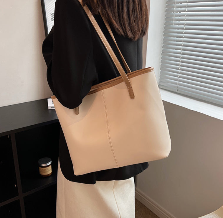 Solid Color PU Fabric Shoulder Bag