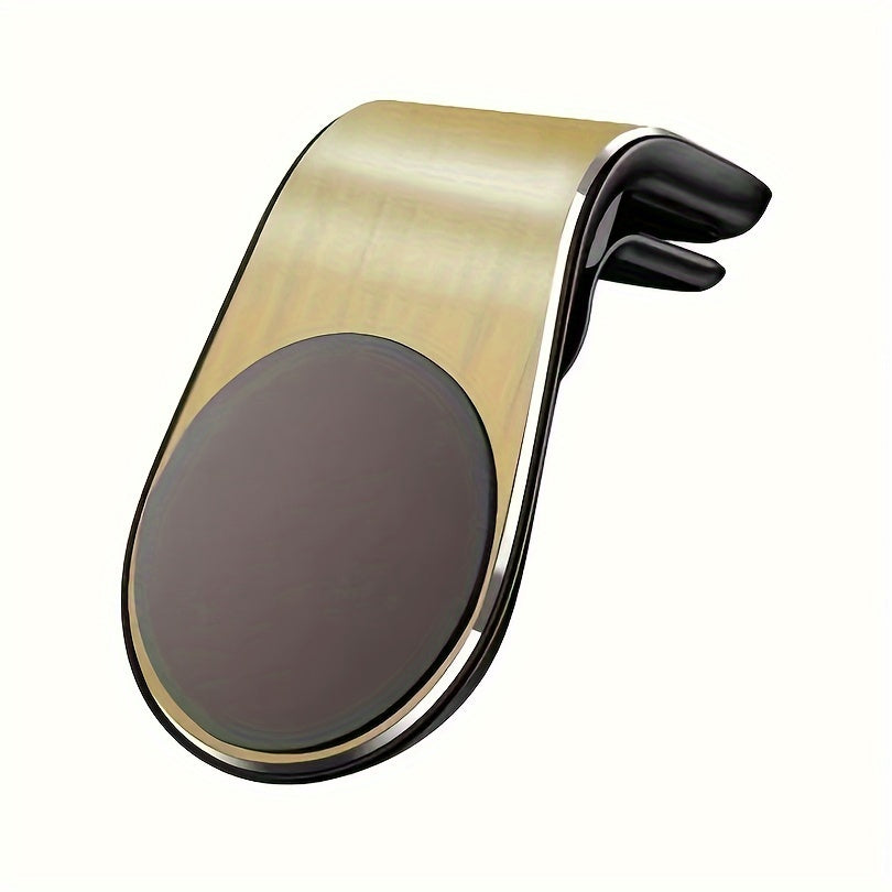 Universal Magnetic Phone Holder – L-Shaped Metal Car Air Vent Mount, Strong Magnetic Car Phone Holder for All Smartphones