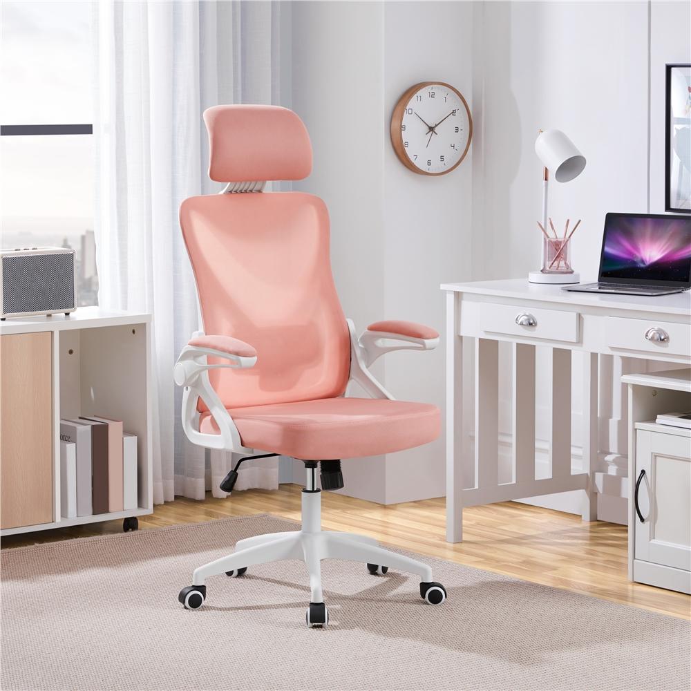 Costoffs Office Chair with Flip-up Armrest, Comfy Desk Chair with Adjustable Padded Headrest, Gaming Chair, Big and Tall Office Chair, Computer Chair with Customized Lumbar Support and Cushioned Seat
