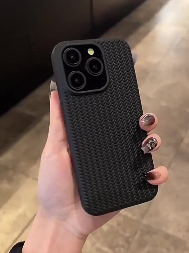 Apple iPhone Case - Luxurious Woven Design Protective Shell Accessory for 11, 12, 13, 14, 15, 16 Pro Max, 15 Plus, and 16 Plus