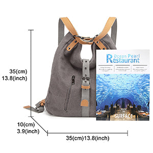 Women's Convertible 3-in-1 Backpack - Anti-Theft Canvas Shoulder Bag & Crossbody Rucksack for Travel, College & Daypack