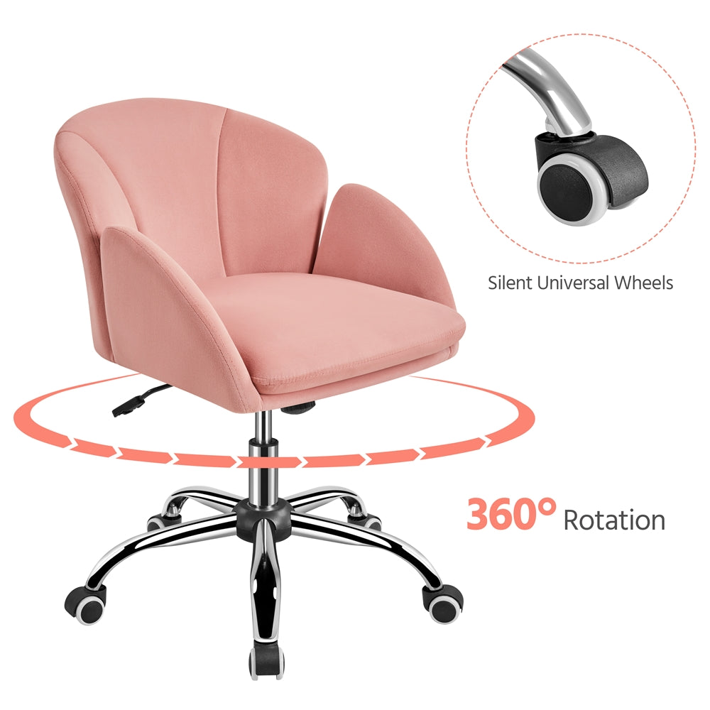 Costoffs Desk Chair Rolling Office Chair Adjustable Makeup Vanity Chair Computer Chair with Armrests for Home Office