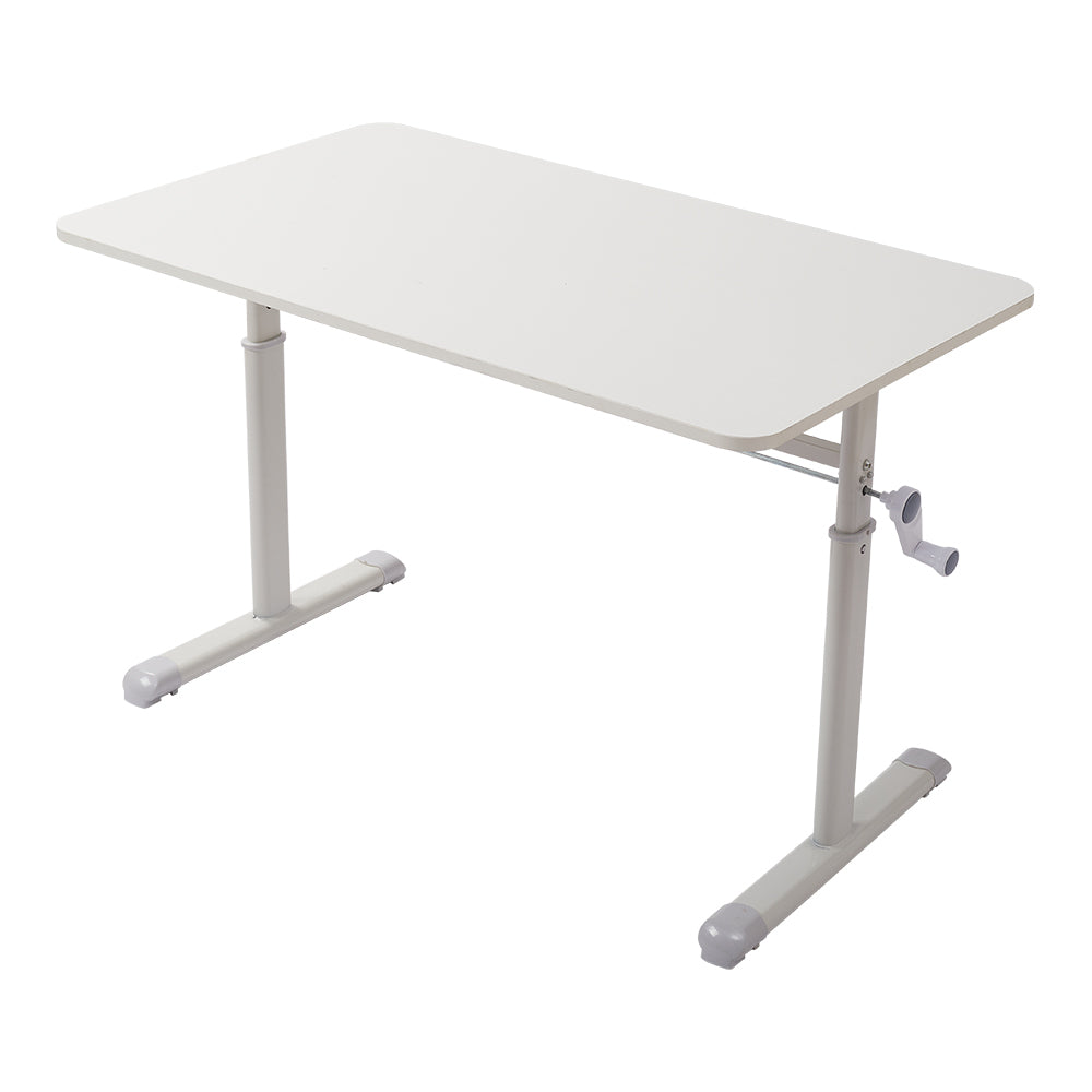 1pc Ergonomic Manual Standing Desk - Height Adjustable Work Table (60-90cm) with Reinforced Frame, Perfect for Home Office, Gaming & Study (White, Easy Assembly)