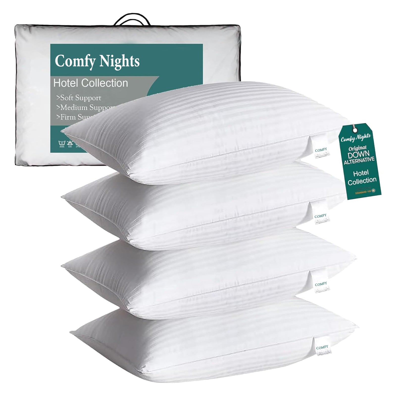 4 Pack Hotel Quality Pillows Side Sleeper Bounce Back Bed Pillow Premium Filled Hotel Pillows Pack of 4