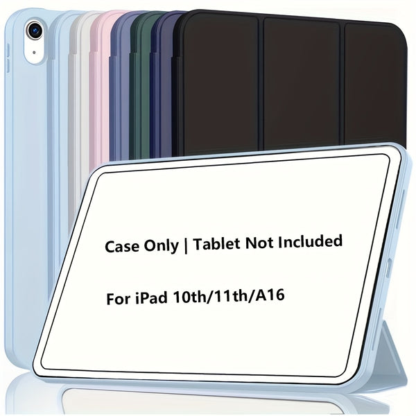 for iPad (A16) 2025 & 10th Generation Case with Smart Cover - Auto Sleep/Wake, Non-Slip Protective Cover, Lightweight Foldable Case with Inner Pocket & Adjustable Stand Suitable for iPad 27.69cm/10.7-inch (2022)