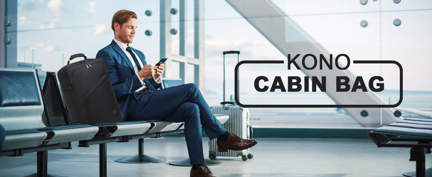 Kono Carry on Backpack Large Cabin Flight Bag Travel Hand Luggage Shoulder Bag