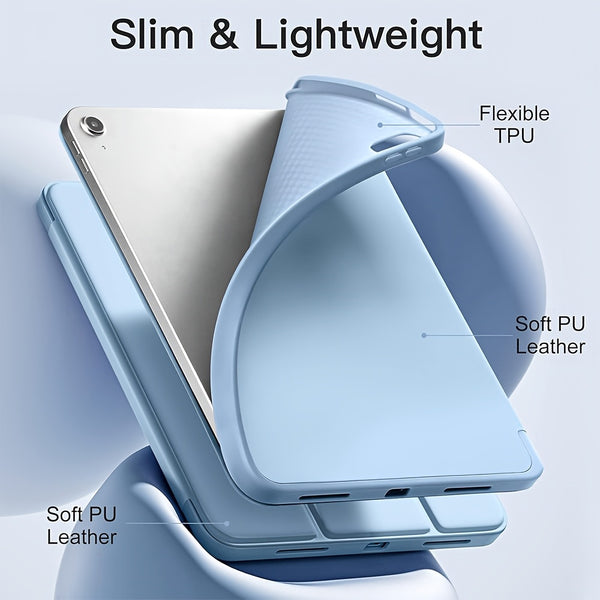 Case for iPad (A16) 11th generation 27.94cm 2025 new compatible iPad 10th generation shell 2022 10.9-inch three fold stand intelligent protective cover soft TPU back shell automatic wake-up/sleep, Tablet Stand Case, Smart Wak